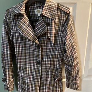 Plaid trench coat